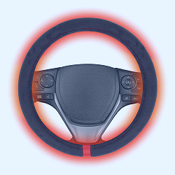 Motor Trend WarmTouch Heated Steering Wheel Cover – Hand Warming Steering  Wheel Protector, New Tangle-Free Design, Heats up Quickly - Universal Size  14.5 - 15.5